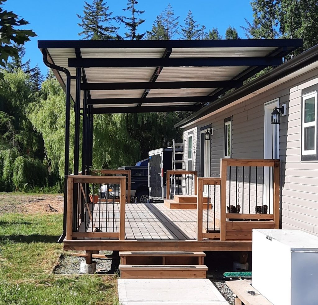 Aluminum Deck Canopy Cover DECK PROS Construction Railing Inc 